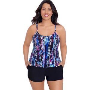 Trim Shaper Farrah Tummy Control Swim Romper Size 14 Adjustable Straps one piece